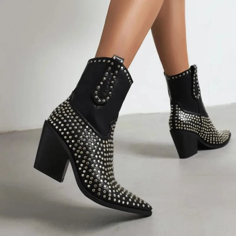 Låga Cowboyboots med Nitar för Dam