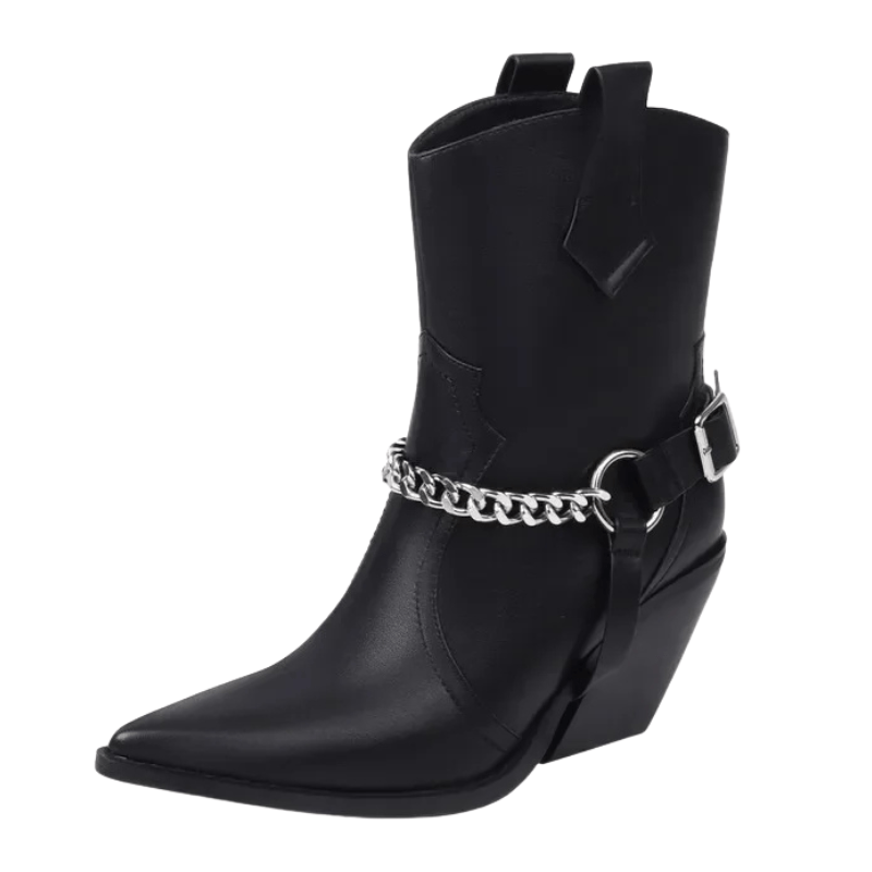 Låga Cowboyboots med Nitar för Dam Svart / 35