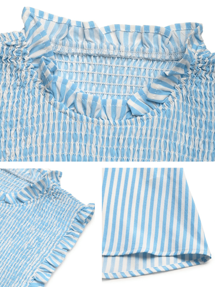Långrandig klänning
