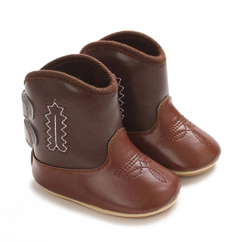 Cowboyboots baby mjukt skinn halkfria