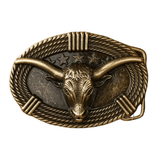 Longhorn Bältesspänne Western Cowboy Spänne Metall Antikbrons