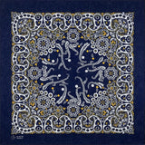 Marinblå Bandana med Blommig Paisley-mönster Marinblå