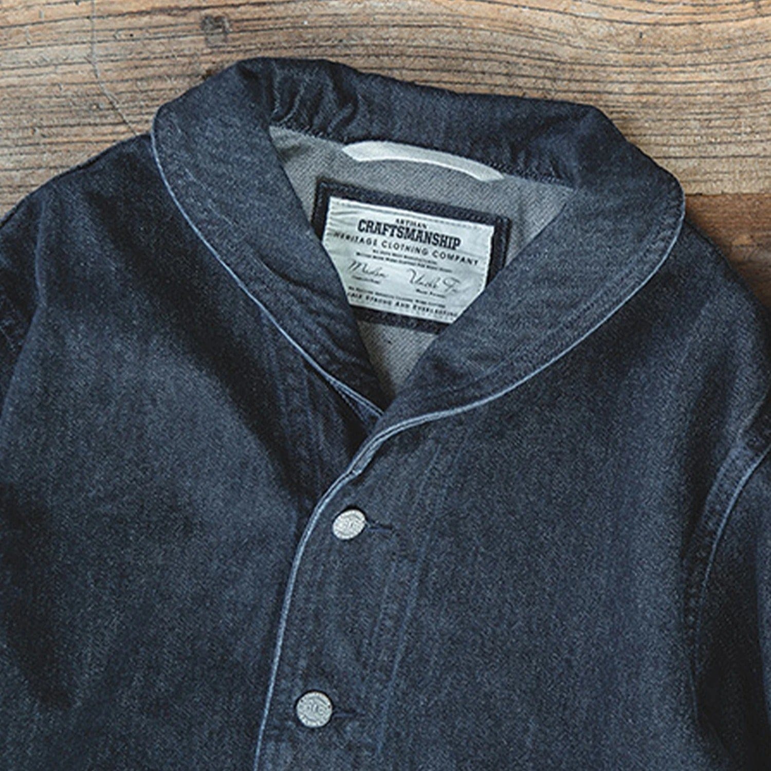 Mörkblå vintage jeans jacka herr