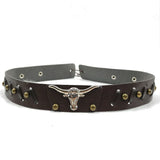 Mörkbrunt cowboyhattband longhorn Brun / 1 stycke