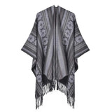 Oppen poncho dam Grå / One Size