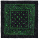 Paisley Svart Bandana Grön / 54cm-54cm