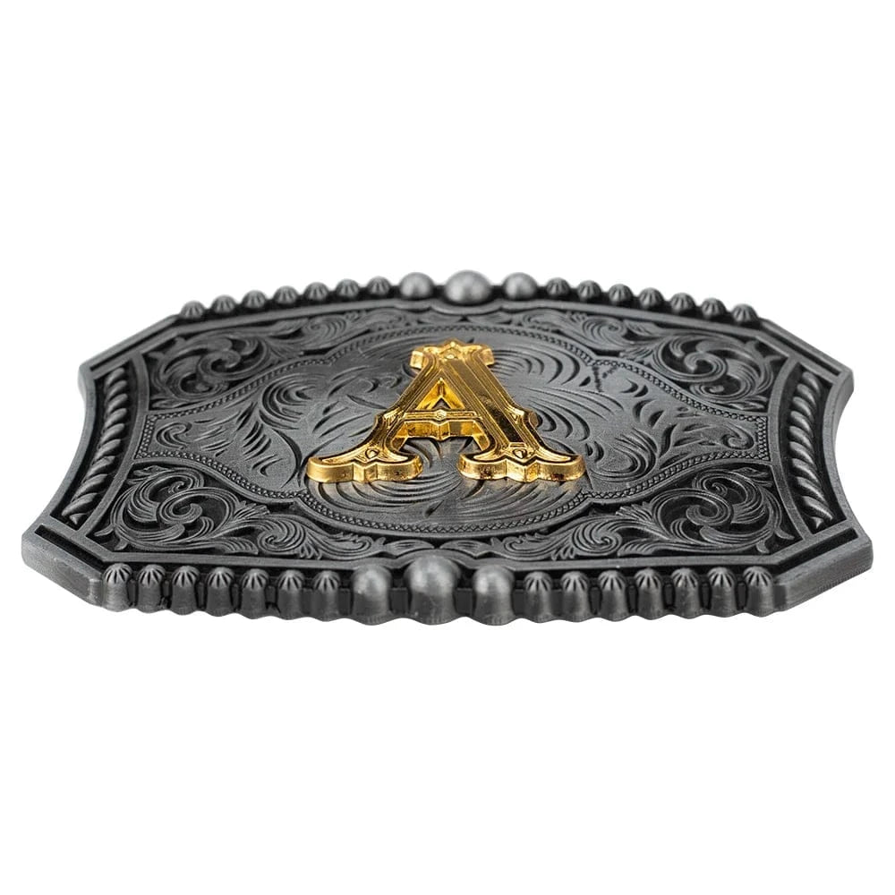 Personligt bokstav bältesspänne western stil metall