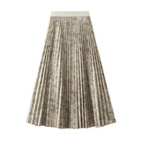 Plisserad countrykjol med ett mönster inspirerat av naturen Beige / One Size