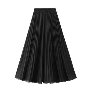 Plisserad midikjol Svart / One Size