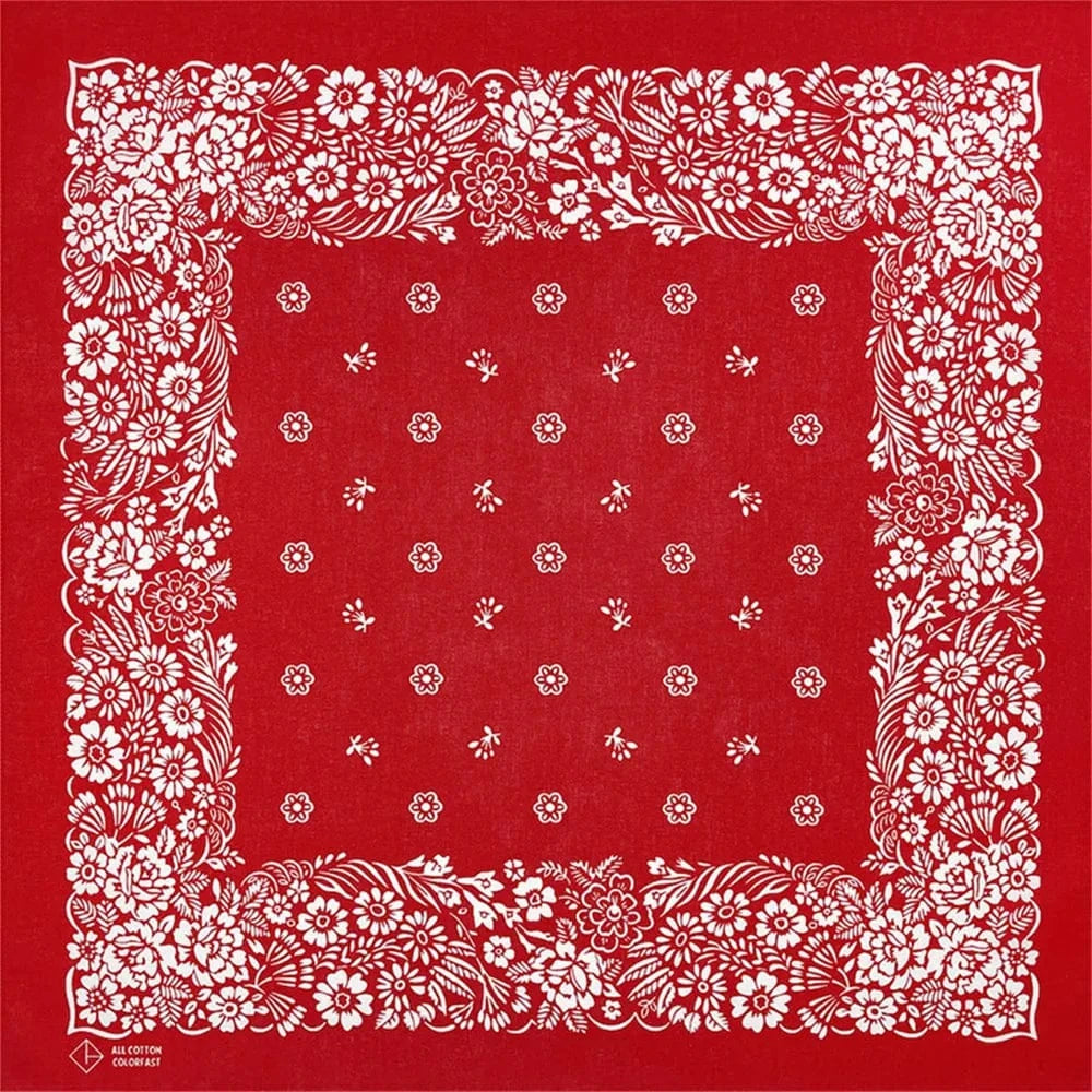 Röd Bandana med Vitt Blomstermönster Röd