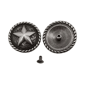 Rund concho antiksilver Modell D / 5st