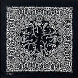 Svart Bandana med Blommig Paisley-mönster Svart