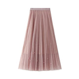 Tyllkjol med pärldekorationer Rosa / One Size