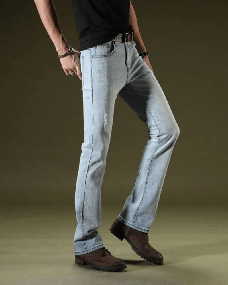 Utsvängda jeans för herr Ljusblå / 28