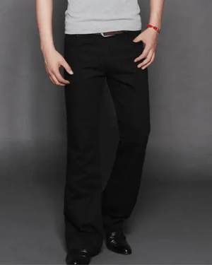 Utsvängda jeans herr Svart / 27