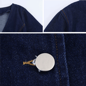 V-ringad kort denimklänning