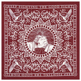 Vinröd bandana vitmönster 55×55cm / Vinröd