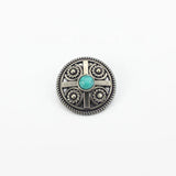 Vintage rund concho med sten Silver grön
