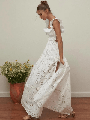 Vit klänning broderi anglaise