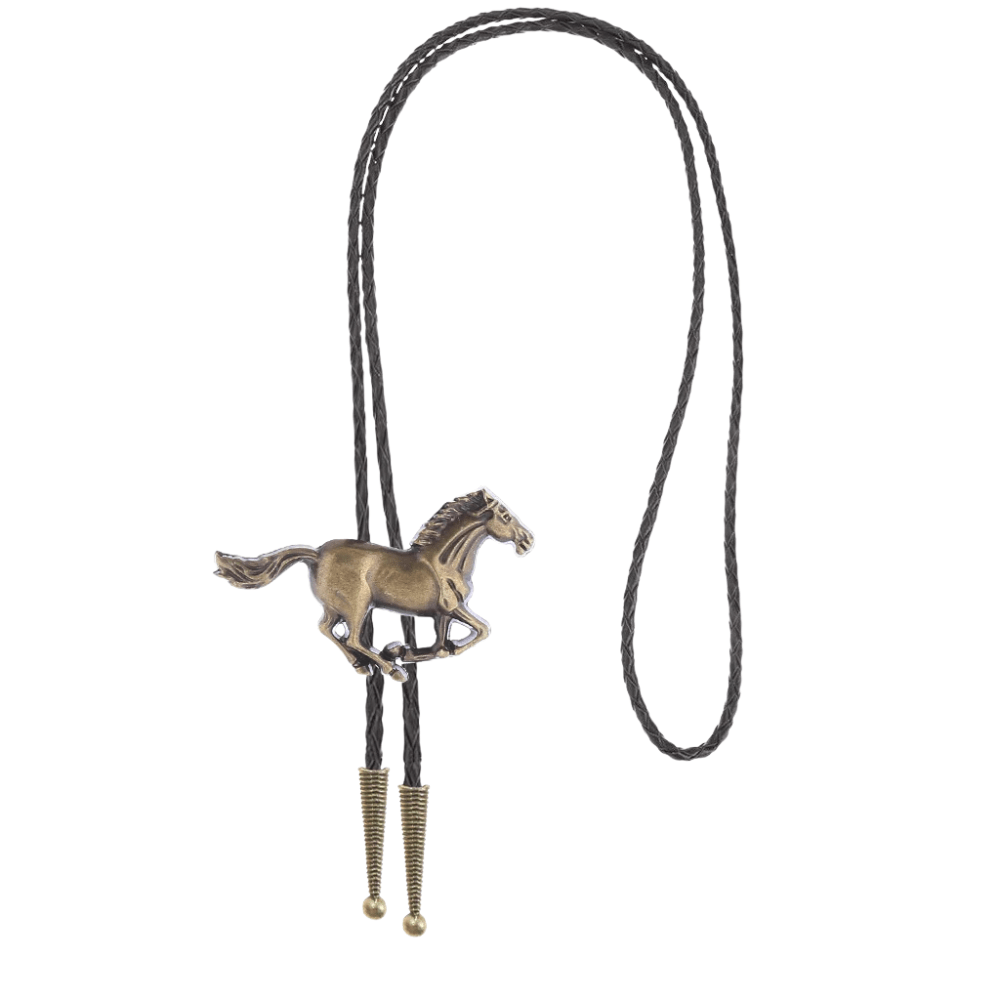 Western Bolo Tie med galopperande häst