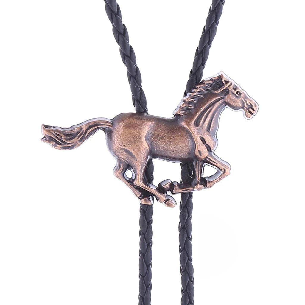 Western Bolo Tie med galopperande häst