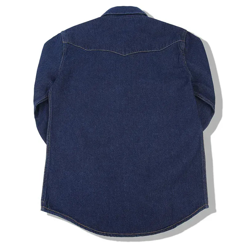 Westernskjorta i tvättad denim